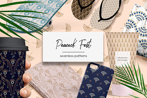 Peacock Fest - Seamless Patterns