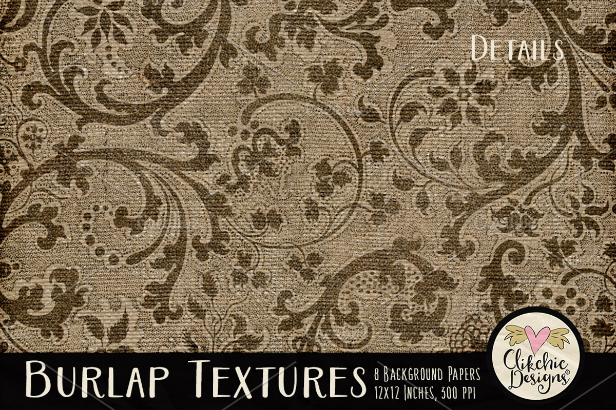 Burlap Texture Background Papers, a Texture Graphic by Clikchic Designs (Photo 3 of 5)