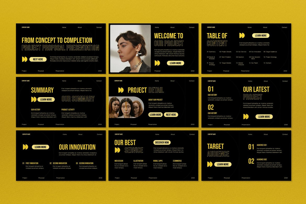 Black Modern Business Proposal PPT, a Presentation Template by graphicook (Photo 2 of 4)