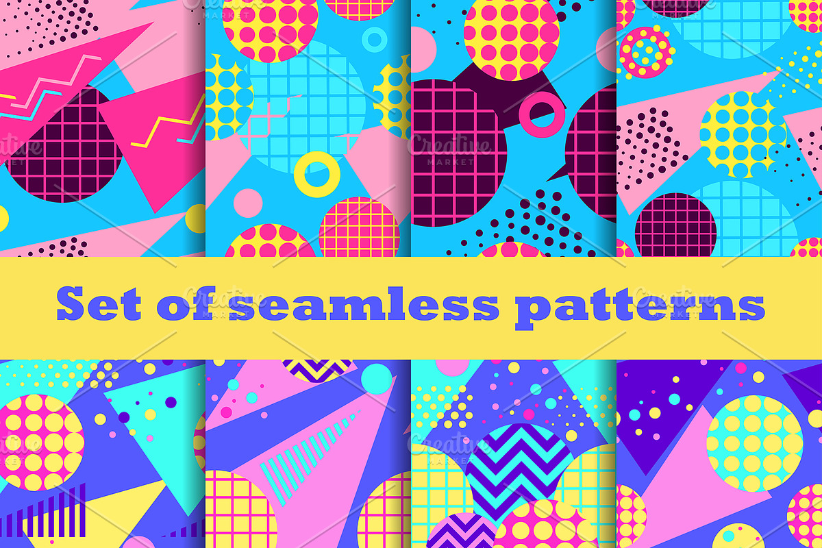 Memphis seamless patterns set, a Pattern Graphic by Andy Vinnikov