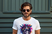Skull wearing feathered headdress, a Person Illustration by yod67 (Thumbnail 8 of 10)