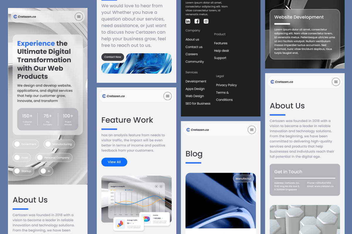 Experience Web Landing Page UI KIT, a Landing Page Template by UICreative (Photo 3 of 4)