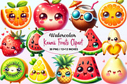 Cute Fruit Clipart,Kawaii Fruits PNG, a Graphic by CitraGraphics (Thumbnail 1 of 4)