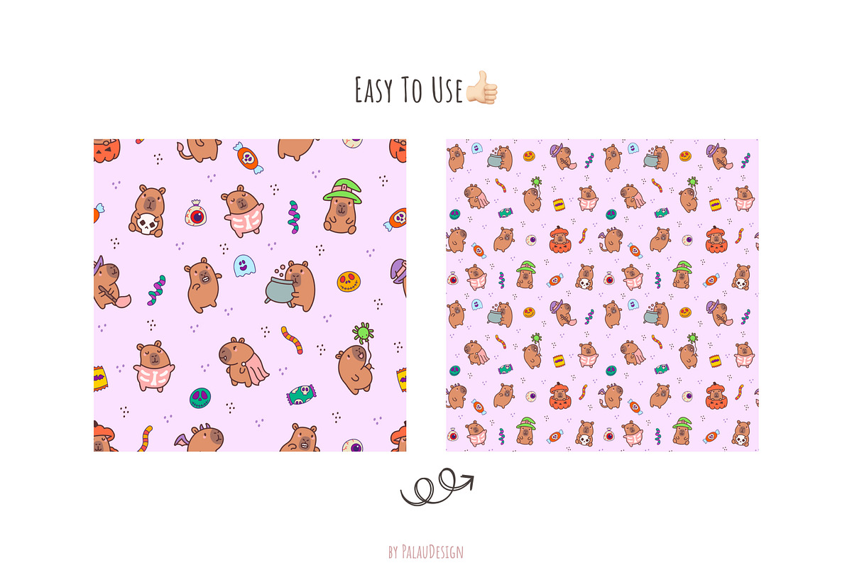 Capybara Halloween Patterns, a Pattern Graphic by Palau (Photo 9 of 9)