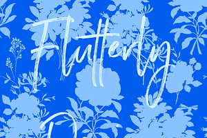 Blue floral chinoiserie pattern