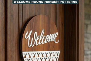 Round Door Hanger Welcome Sign Desig