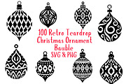 Retro Christmas Teardrop Ornaments, an Object Graphic by Pattern Whimsy (Thumbnail 1 of 5)