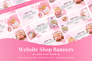 Cute Pink Shopify Shop Web Banners, a Shopify Template by Template Twist Shop (Thumbnail 1 of 5)