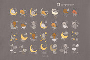Sleeping baby animals. clipart, an Animal Illustration by tata_ota (Thumbnail 3 of 11)