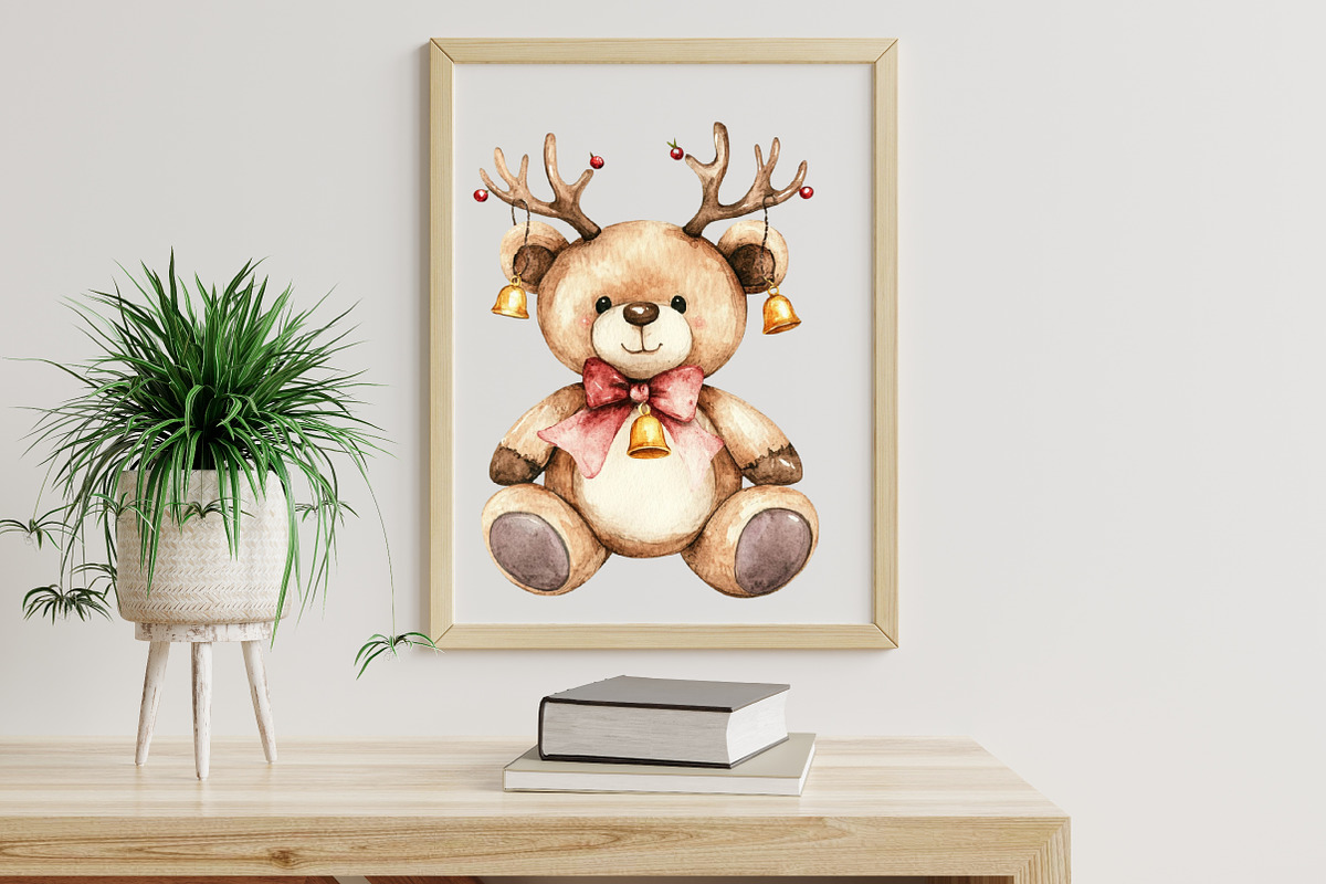 Watercolor Christmas Teddy Bear Clip, an Illustration by Libby Wishes (Photo 8 of 8)