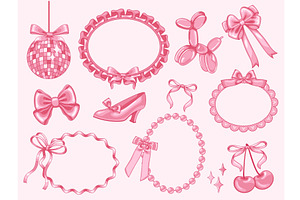 Coquette Decorative Elements. Girly