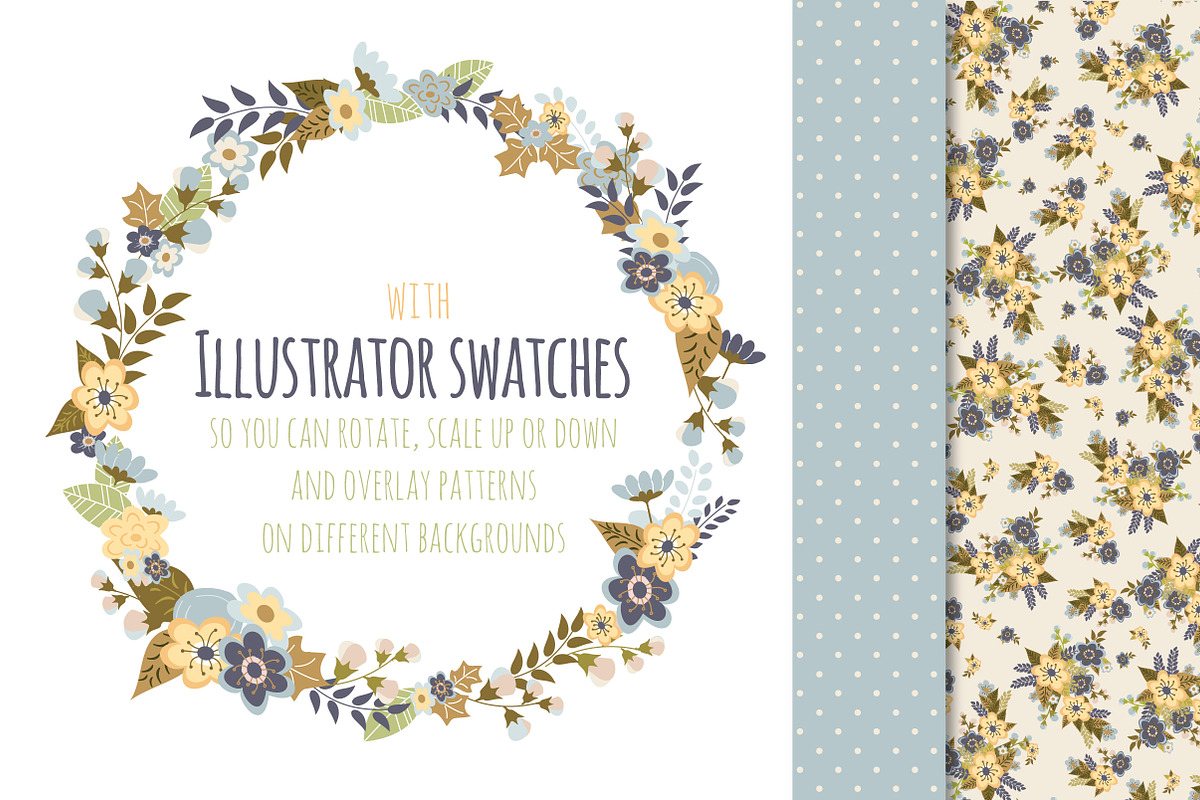 Vintage Floral Papers / Backgrounds preview 3