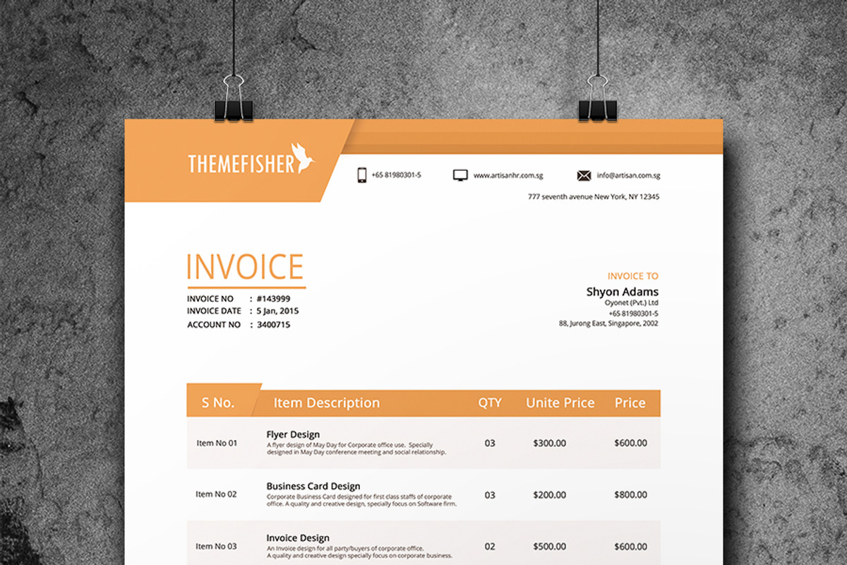 Professional Invoice, a Stationery Template by Themefisher (Photo 7 of 7)