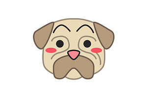 Pug Cute Kawaii Vector Character