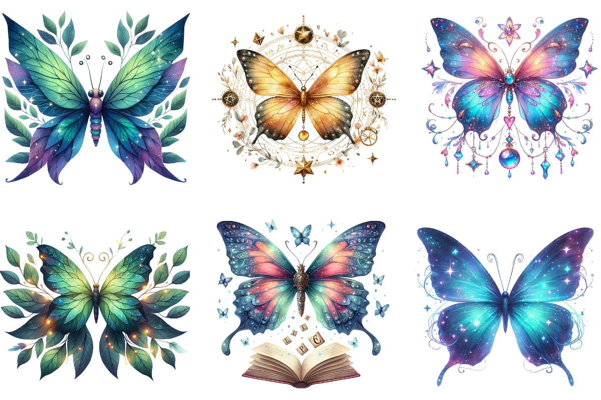 Magic Butterflies Clipart Bundle, an Illustration by DreamArtGraphic (Photo 2 of 6)