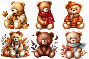 Autumn Teddy Bear Clipart, an Illustration by OK Design (Thumbnail 2 of 5)