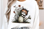 Whimsical Floral Spring Cats Png, an Illustration by SinaCreation (Thumbnail 6 of 7)
