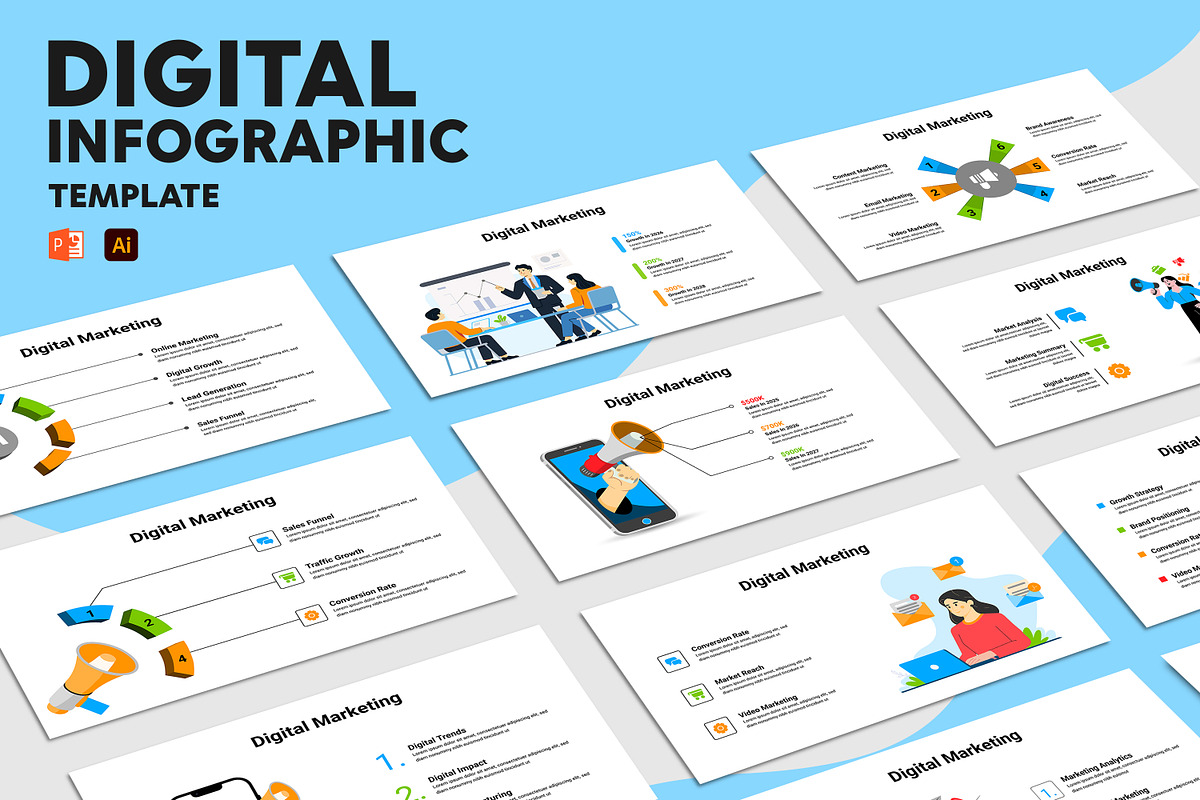 Digital Marketing Infographic, a Presentation Template by Mighty-Slide (Photo 1 of 5)