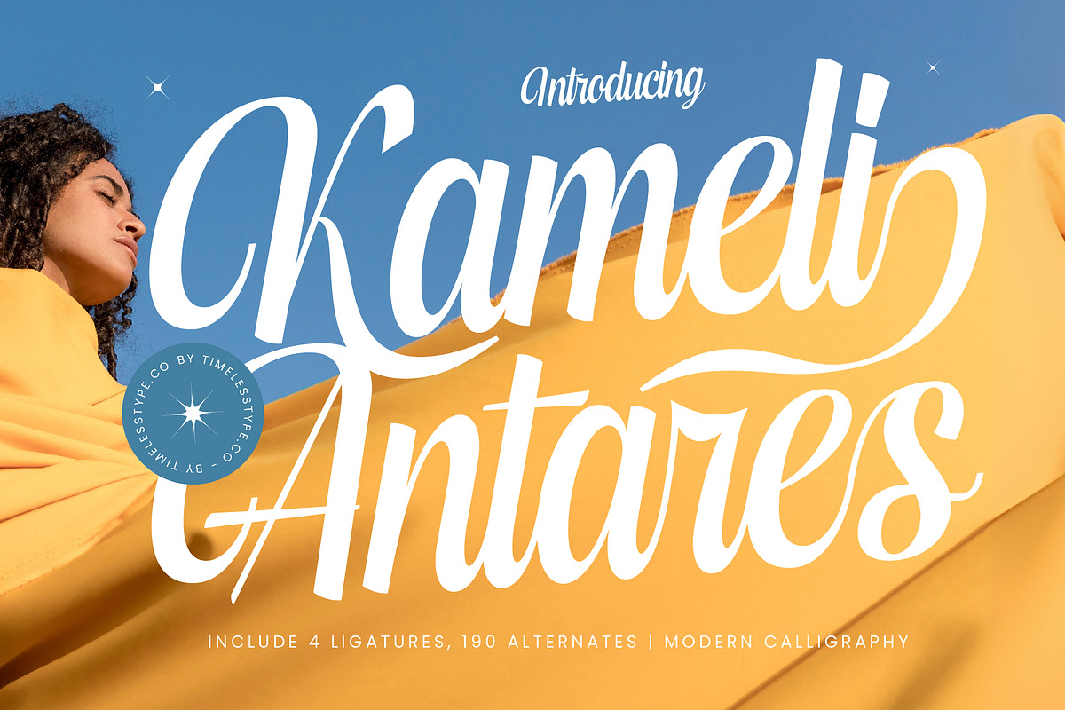 Kameli Antares Modern Calligraphy, a Script Font by timelesstype.co (Photo 1 of 20)