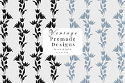 Vintage Floral Silhouettes, a Decorative Illustration by Century Library (Thumbnail 5 of 6)