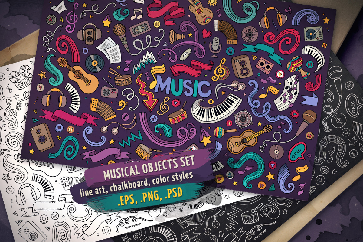 Musical Objects & Elements Set, an Object Graphic by BALABOLKA (Photo 1 of 4)