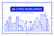 City skylines around the world, an Object Graphic by TheMountBirdStudio (Thumbnail 1 of 8)
