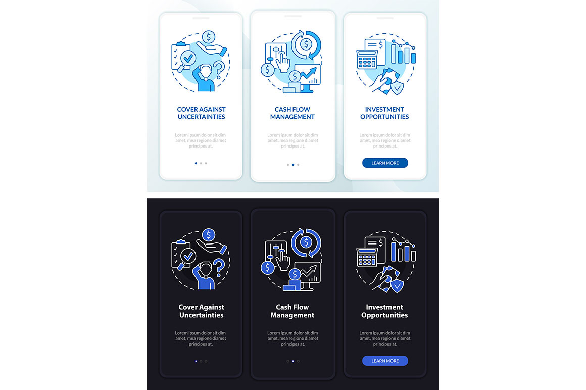 Benefits of insurance app screen, a Templates & Theme by IMG Visuals