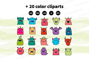 Cute Kawaii Monsters Characters