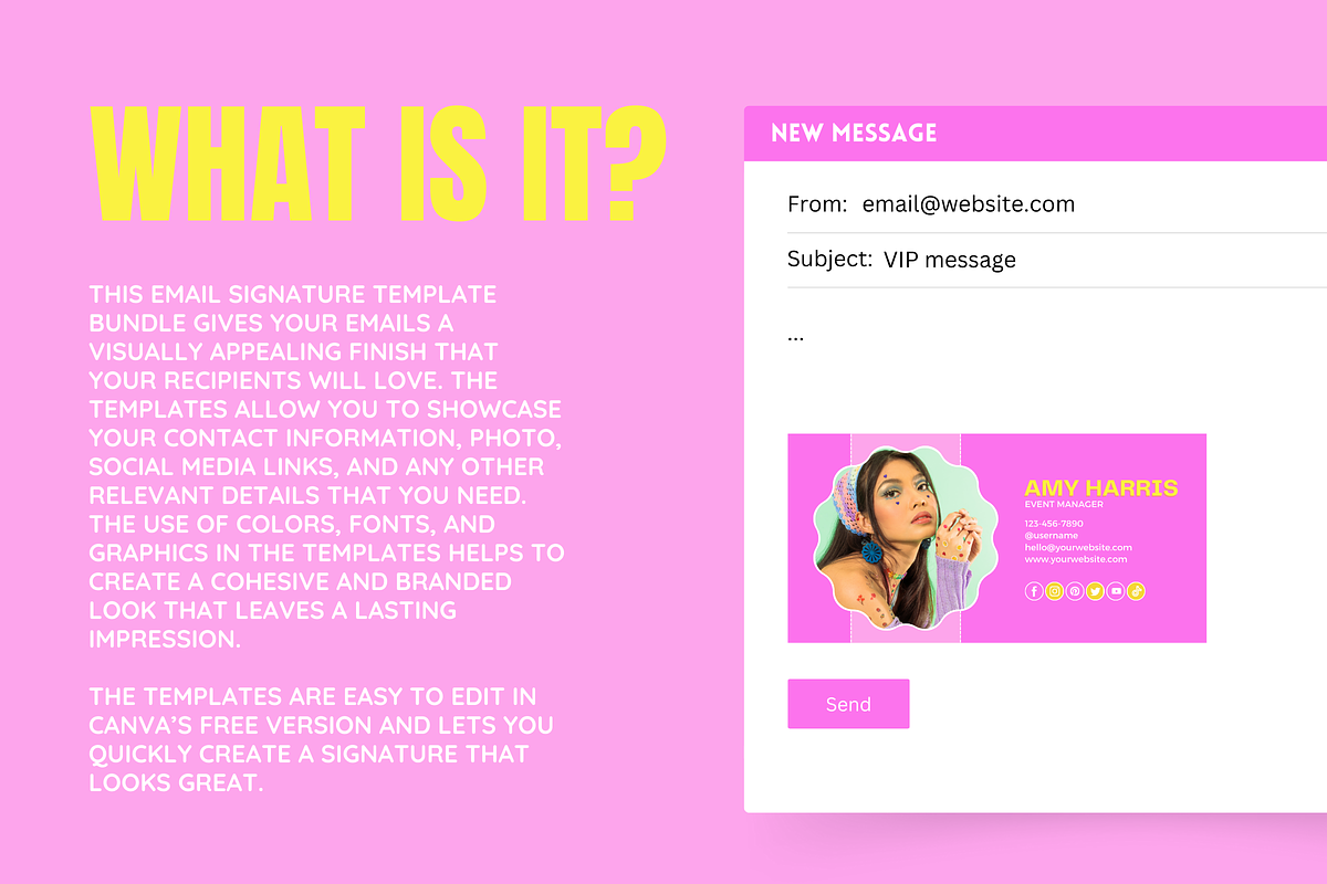Canva Email Signature Bundle, an Email Template by SunshineStudioBoutique (Photo 2 of 9)