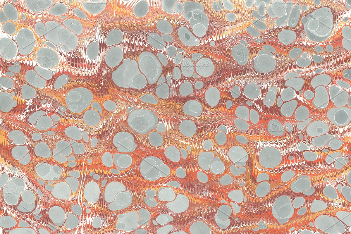 4 Hand Marbled Papers Autumn, a Texture Graphic by Marblingdom (Photo 5 of 5)