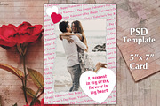 Valentines Photo Card PSD Template, a Card Template by PSD templates and Photos (Thumbnail 1 of 5)