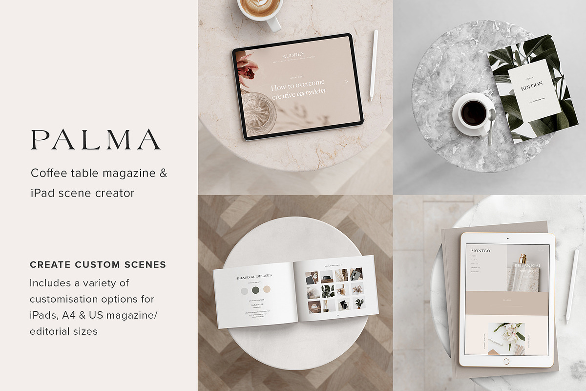 Palma Magazine & iPad Mockup Kit, an iPad Mockup by Moyo Studio (Photo 1 of 13)