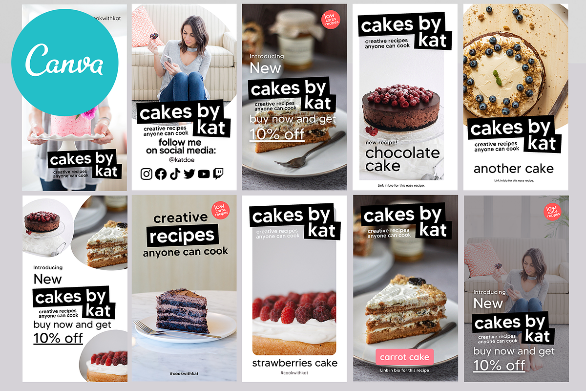 Canva Cake Recipes Cookbook Template, a Magazine Template by DeLaGranSiete (Photo 10 of 11)