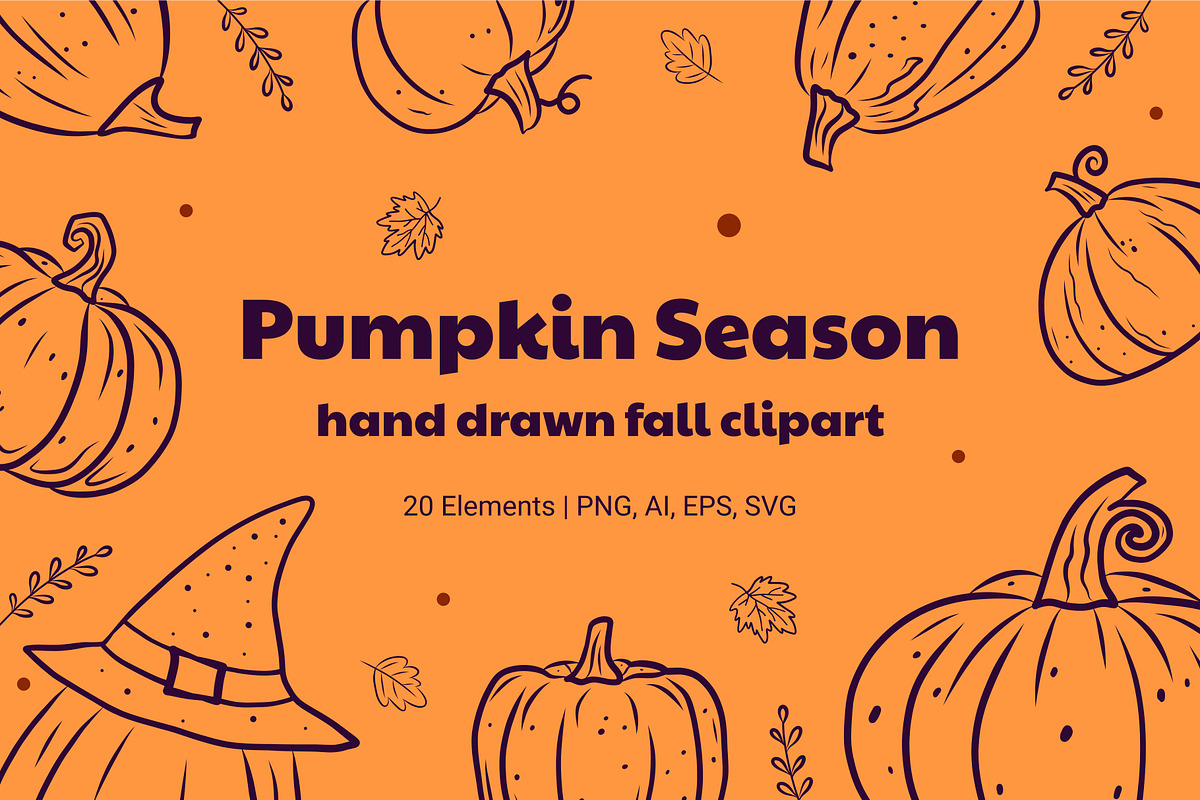 Autumn Pumpkins & Fall Elements, a Pattern Graphic by AnnMsl Lab (Photo 1 of 5)