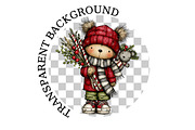 Cute Christmas Bear Girl Clipart, a Seasonal Illustration by Black Bird Studio (Thumbnail 6 of 7)