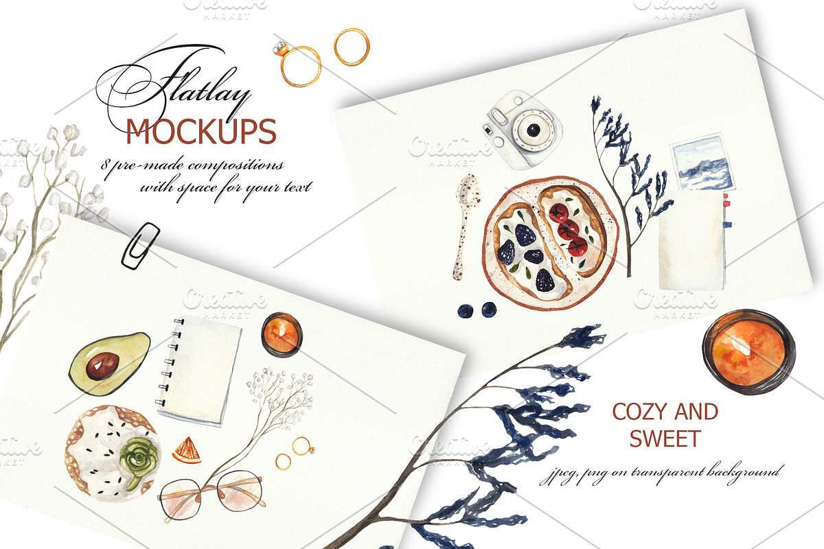 Breakfast Flatlay Collection, a Food Illustration by Scarlet Heath Art (Photo 7 of 12)