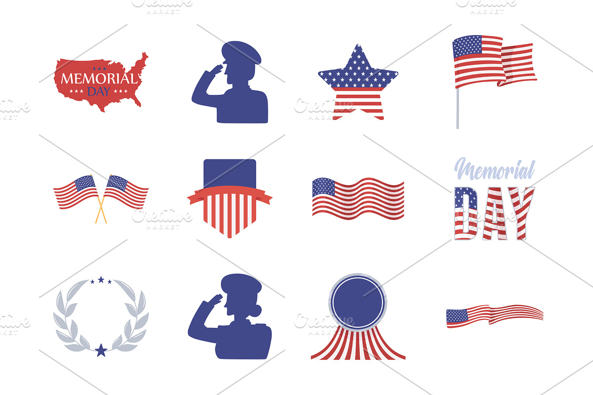 set memorial day, an Object Illustration by studiogstock