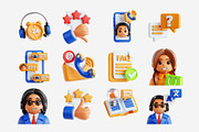 Customer Support 3D Icon Set, an Object 3D Model by Eklip Studio (Thumbnail 1 of 3)