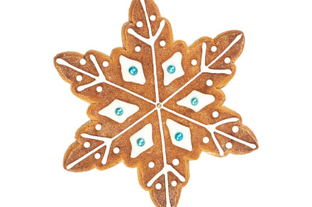 Traditional christmas gingerbread containing gingerbread, snowflake, and