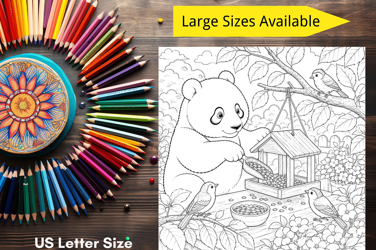 79 Panda Coloring Pages Bundle, a Brochure Template by LA Design (Photo 8 of 10)
