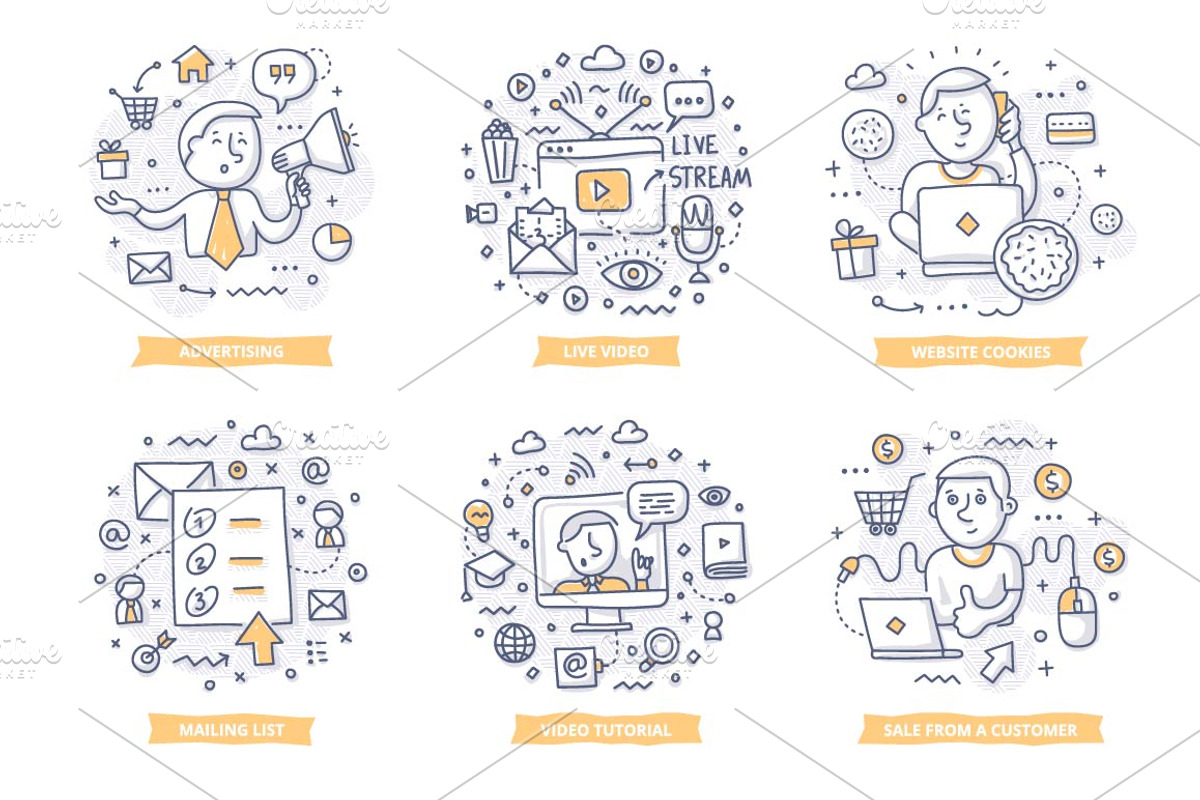 24 Marketing Doodle Concepts, a Technology Illustration by Rassko (Photo 4 of 5)