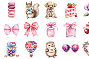 Watercolor Valentines Day Clipart, an Illustration by Design Market (Thumbnail 2 of 4)