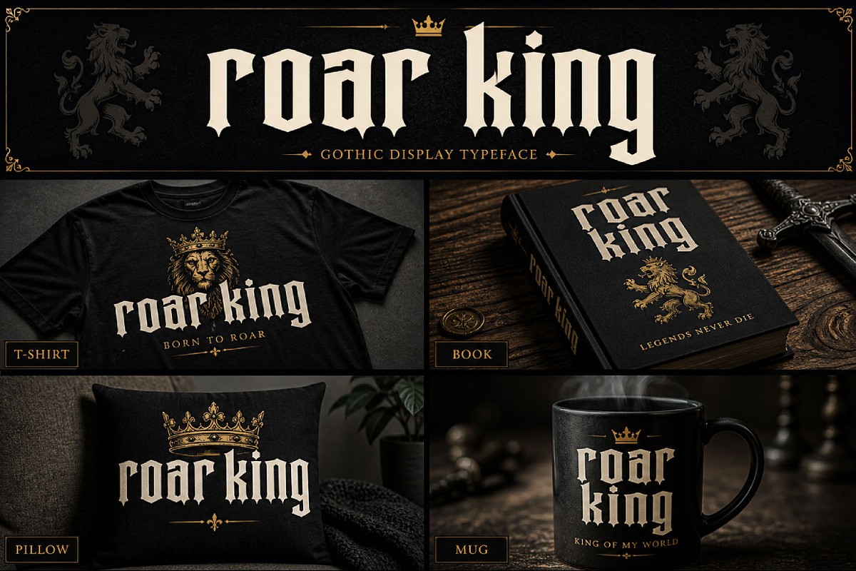 Roar King – Bold Gothic Display Font, a Blackletter Font by Wow Magic (Photo 4 of 4)