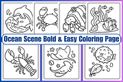 Ocean Scean Coloring Pages, an Animal Illustration by Coco Bloom (Thumbnail 1 of 4)