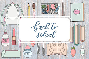 BACK TO SCHOOL. Cute Doodle Pack.