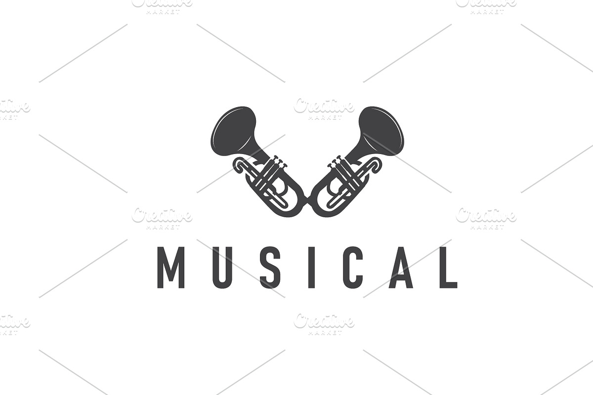 minimalist music trumpet logo design, a Branding & Logo Template by Maylianaw28