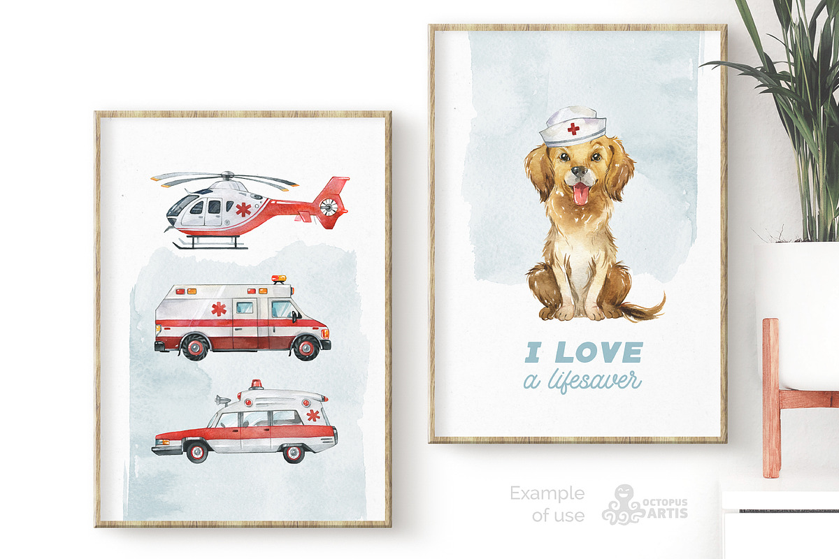 Rescue Vehicles Collection., a Transportation Illustration by OctopusArtis (Photo 4 of 10)