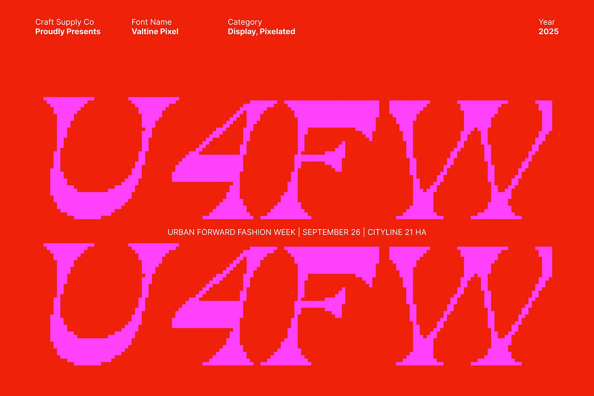 Valtine Pixel, a Serif Font by Craft Supply Co. (Photo 3 of 8)