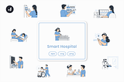 Smart Hospital Illustration, an Object Graphic by Jump Studio (Thumbnail 1 of 12)