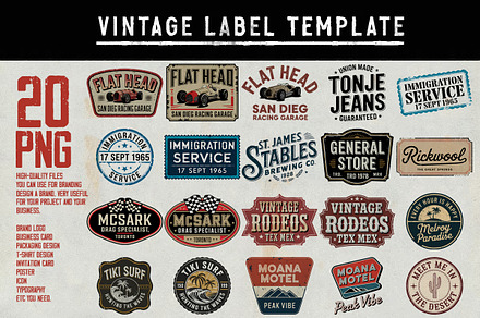 20 Vintage Logo Templates, an Object Graphic by GlitterCraft
